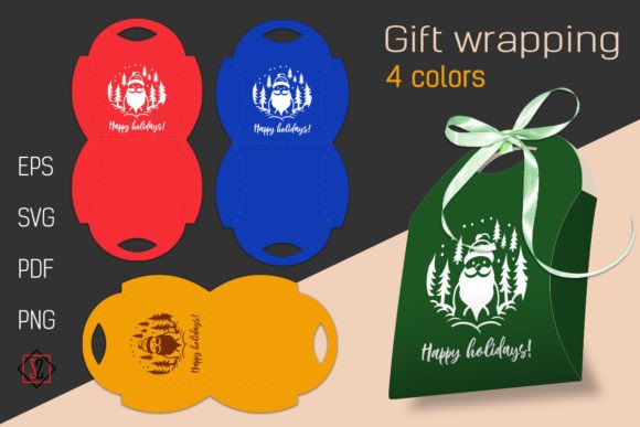 Download Christmas Gift Wrap Template/4 Colors - Gift wrap Collection